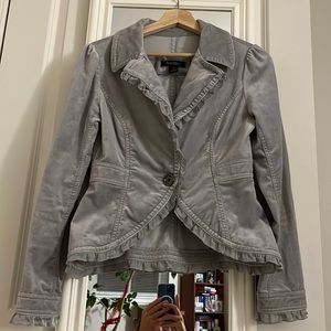 White&black velvet jacket size 4